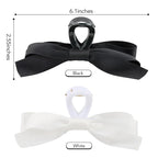 SEVEN LUCKY LIGHT Bow Claw Clip,4 Pcs Hair Bows for Women,Satin Silk Fabric,Large Size Hair Claw Clips for Thick Hair