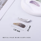 20 PCS Metal Snap Hair Clips Water Drop No Slip Barrettes for Women Bright Small Hair Clips For Thick And Thin Fine Hair,Multicolor,1.97 x 0.5 In.