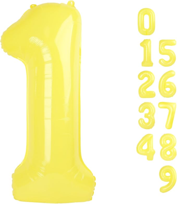 1 Balloon Number 40 Inch Yellow Balloons by Mluchee