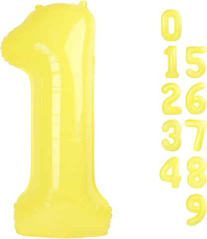 1 Balloon Number 40 Inch Yellow Balloons by Mluchee