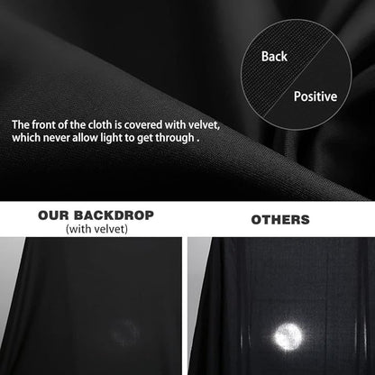 10X12ft Black Backdrop, LCUIRC Photo Backdrop Curtain Polyester Background - Image 2