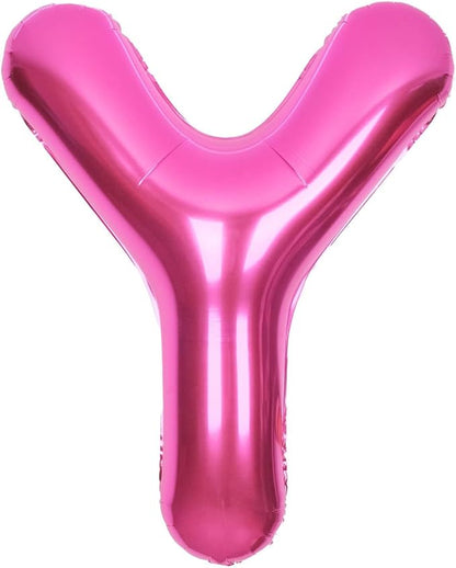SUWEN 40 Inch Hot Pink Large Y Letter Balloons Big Foil Helium Letter A-Z | by SUWEN