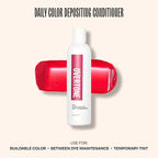 Overtone Daily Color Depositing Conditioner - 8oz Temporary Coloring Conditioner w/Shea Butter & Coconut Oil - Refresh Color & Prevent Fading - Vegan & Cruelty-Free, Pink for Brown is Rapsberry Pink