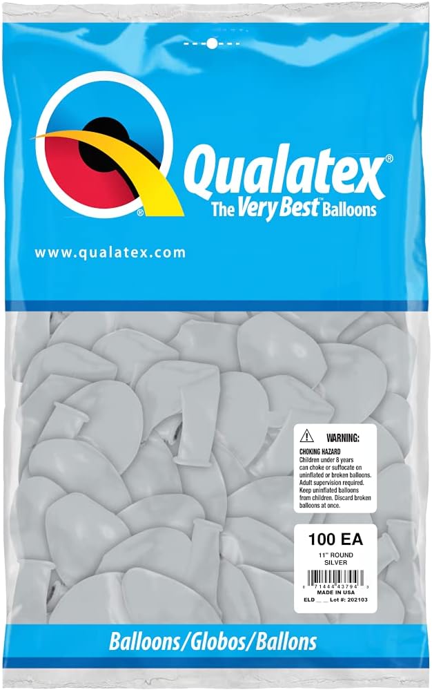 Qualatex 11" Metalic Silver Balloons by Pioneer Balloon Company - Image 2