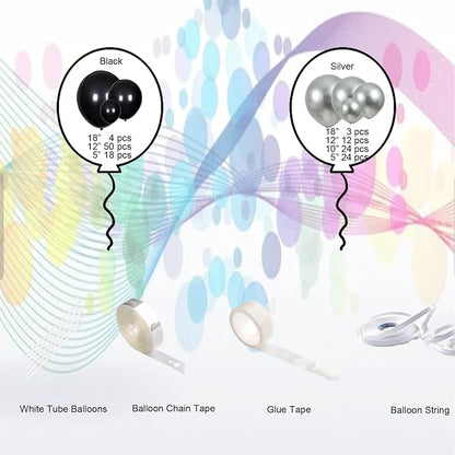 Black and Silver Balloons Garland Arch Kit - Image 3