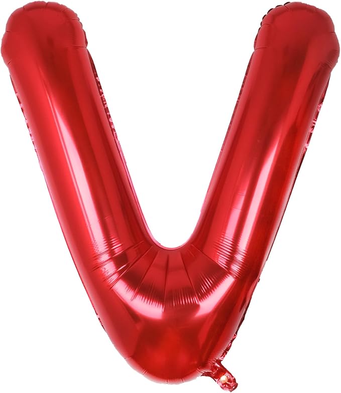 AULE 40 Inch Red V Balloon Letter Foil A-Z Birthday Big Alphabet | Birthday by AULE