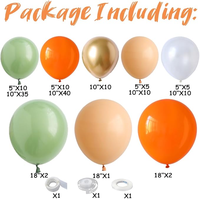 Little Cutie Baby Shower Decorations 137pcs Orange Little Cutie Balloon Arch - Image 2
