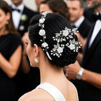 Wedding Hair Accessories Hair pieces Set Crystal bridal hair pins Rhinestone Pearl Hair comb Brides and Bridesmaids, Girls, Women(（4PCS/SET SILVERY)