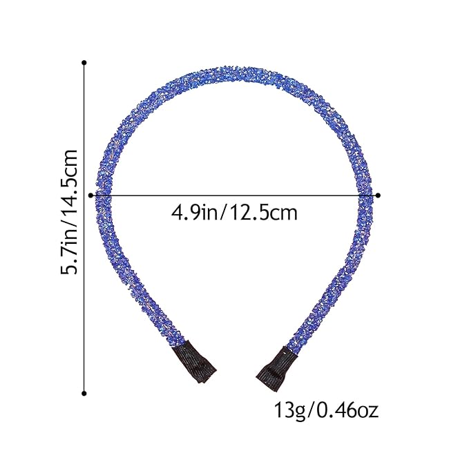 XIMA Crystal Glitter Headbands for Women and Girls, Multi-Color Fashion Hair Accessories, Non-Slip Design Pack of 12