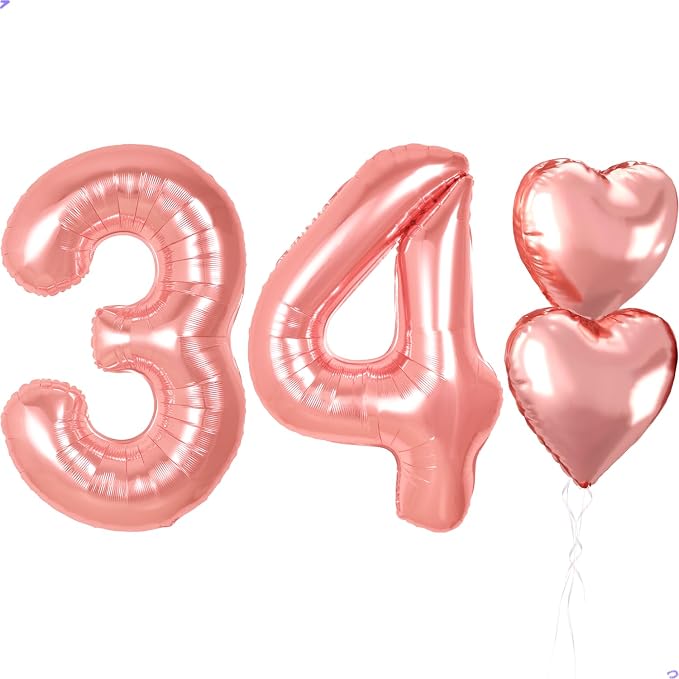 40 inch Rose Gold Birthday Balloons by Unknown