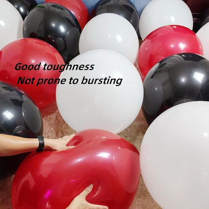 90 Pack 18 inch Red Black White Balloons 30 of each of the 3 colors Red White - Image 3
