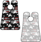 Beard Bib Apron for Men Shaving, Waterproof Non-Stick Hair Catcher with Suction Cups, Grooming Essential for Dad Husband, Motorcycle Dirt Bike Thin Red Line American Flag Black Shave Bib