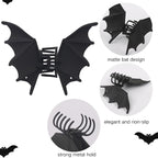 Halloween Bat Hair Clip for Women Gothic Black Bat Wing Metal Claw Clips Goth Accessories Cute Matte Black Barrettes Horror Accessories Halloween Party Favors Supplies Christmas Clips