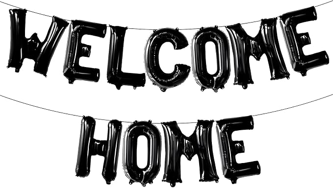 16 Inch Black Welcome Home Balloon Banner Balloon Foil Letter Anniversary by Unknown