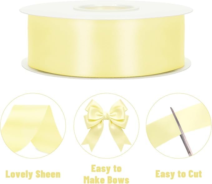 KINGLAKE Light Yellow Satin Ribbon - Image 3