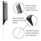 Detangling Brush Set: Ergonomic Edge & Back Brush, Rat Tail Comb, Alligator Clips for 3a to 4c Textured, Kinky, Wavy, Coily, Wet, Dry, Oily, Thick or Long Hair (Green)