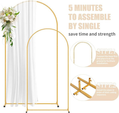 2 Pack Arch Backdrop Stand and Cover Set, Balloon Arch Stand | Metal Background - Image 3