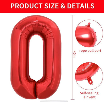 TONIFUL 40 Inch Large Bright Red Letter Balloons A-Z, Giant Jumbo Helium Foil - Image 2