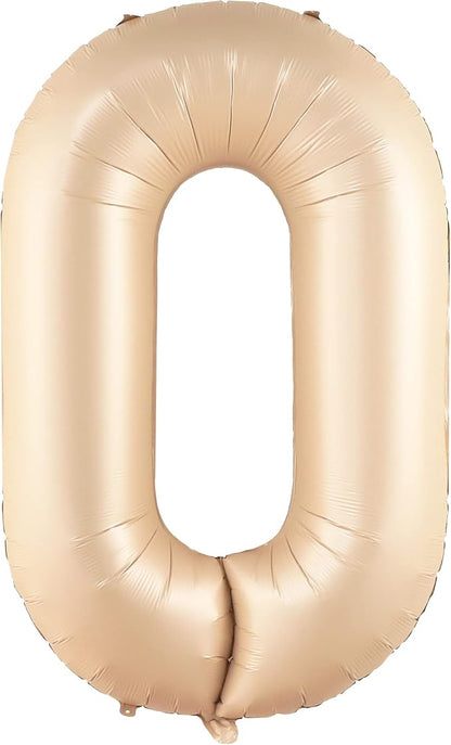 KatchOn Gaint Caramel 0 Balloon Number 40 Inch | Retro Apricot Number Balloons - Image 9
