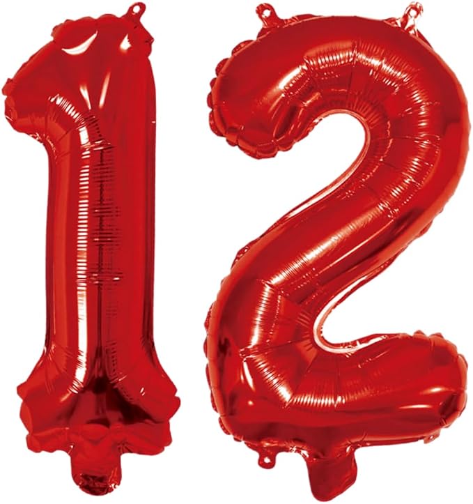 Number 12 Balloon Foil Mylar Balloons by YPSelected
