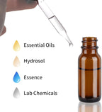 48 Pack 1/2 oz (15ml) Amber Glass Bottles with Glass Eye Droppers for Essential Oils, Perfumes & Lab Chemicals (Brush, Funnels, 2 Extra Droppers, Labels & Measuring Cup Included)