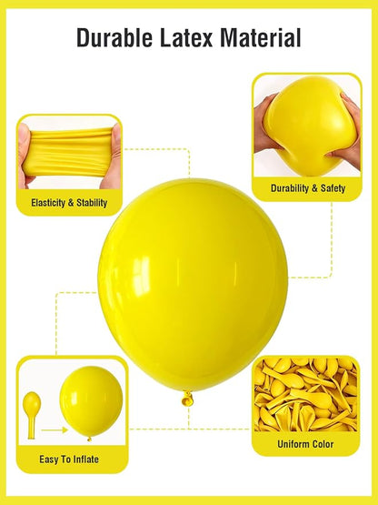 Yellow Balloons 125 Pcs Different Sizes 18 12 10 5 Inch Matte Yellow Latex - Image 4