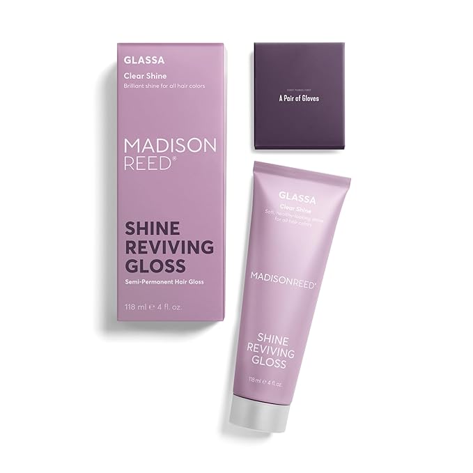 Madison Reed Color Reviving Gloss, Glassa - Clear, Semi-Permanent Hair Gloss, Enhances Hair Color & Corrects Tone, Adds Brilliant Shine, Keratin & Argan Oil, 4 Fl Oz (118 mL)