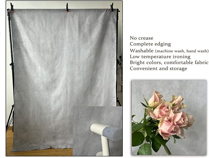 6x9ft Grey Portrait Photography Backdrops Solid Texture Abstract Photo - Image 5