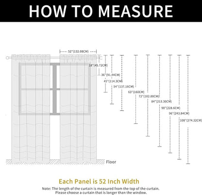 SpaceDresser Check Sheer Curtains 72 Inches Long - Image 5