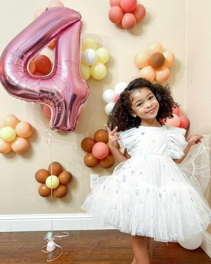 Number Balloons 4 Balloon Pink Birthday Party Decorations - Image 4