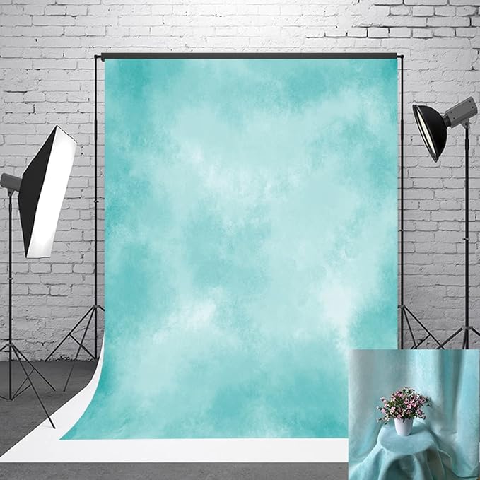 6x9ft Aqua Abstract Solid Photography Backdrops Gradient Portrait Photo Booth by HMTFOTO
