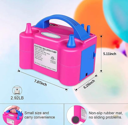 Portable Dual Nozzle Rose Red 110V 600W Electric Balloon Blower Pump/Electric - Image 5