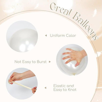 60pcs Double Stuffed Pearl Balloons 12inch, Pearl White Balloons - Image 3