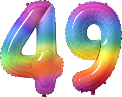 Number 49 Balloons for 49th Birthday Party Decorations, 0-100 Large No.49 by Joycard