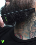 Veeta Professional Carbon Fiber Comb - Anti Static Heat & Chemical Resistant - Rat Tail, Styling, Wide Tooth, Wave Comb (Black)