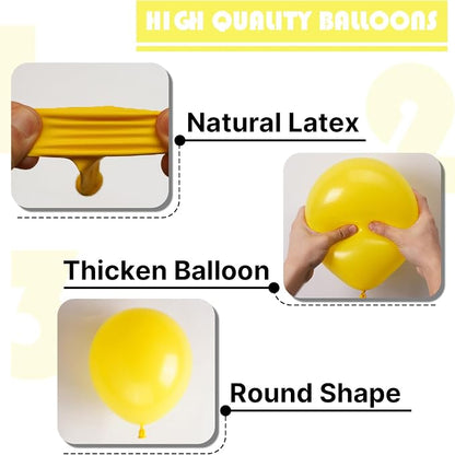 PartyWoo Yellow Balloons 100pcs Latex Helium Balloons 12 Inch | Birthday Baby - Image 7