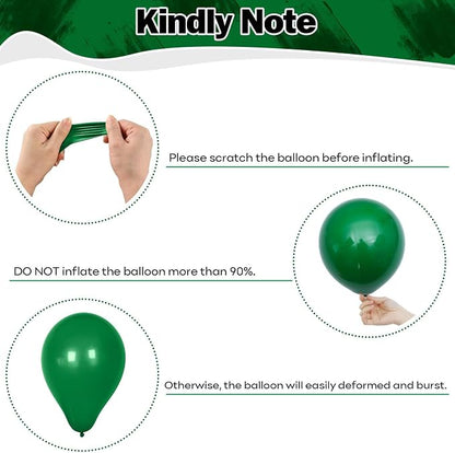 Black Gold Green Balloons 60 Pcs Dark Green White Black Metallic Gold Balloons - Image 3