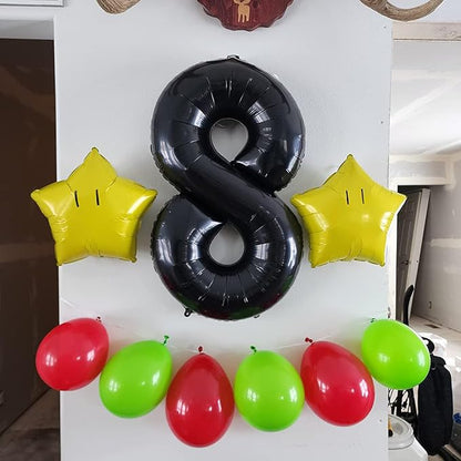 40 Inch Black Number Balloon 8, Large Number Foil Balloons Mylar - Image 3