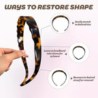 Acetate Hairbands for Women - Non-Slip Thin Headbands with Teeth, Eyewear-Friendly Design, 90s Retro Hair Accessories, No Pressure & No Headache Sunglasses Headband (Tortoiseshell)