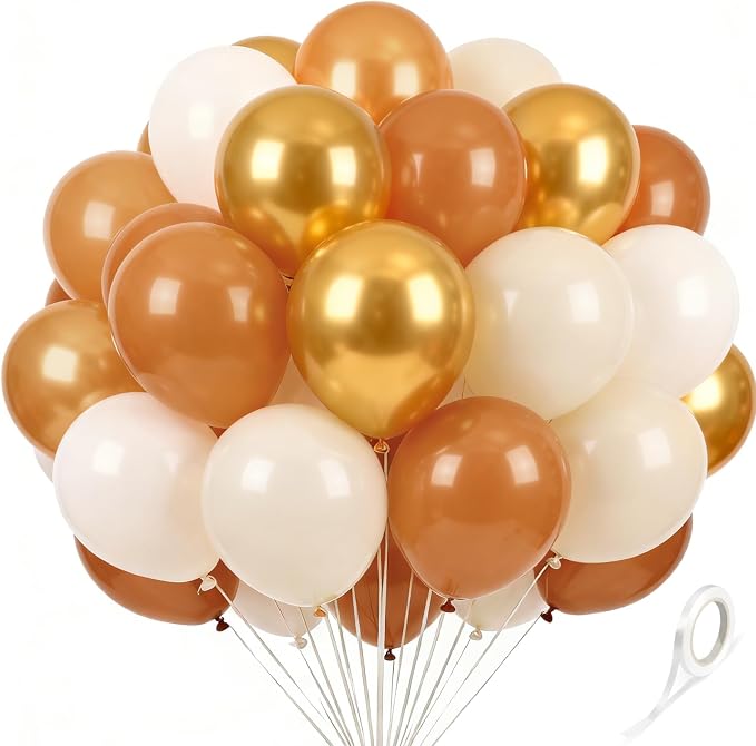 Sand White Balloons 60Pcs 12 Inch Nude Gold Latex Balloon Set by Kelfuoya