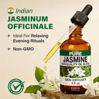 KUKKA Jasmine Essential Oils - 4 Fl Oz - for Hair, Skin, Diffuser, Aromatherapy & DIY Soap Making Scent