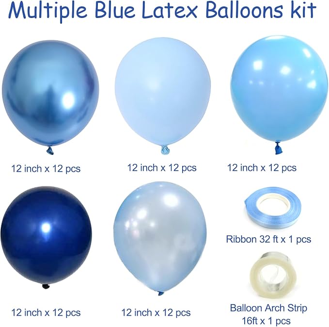 Blue Balloons Metallic Blue Balloon - Image 2