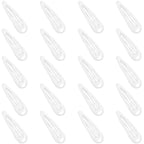 Snap Hair Clips for Women and Girls Water Drop Non Slip Hair Barrettes Heavy Coated Metal White Hair Clips Accessory 20 PCS 1.89"