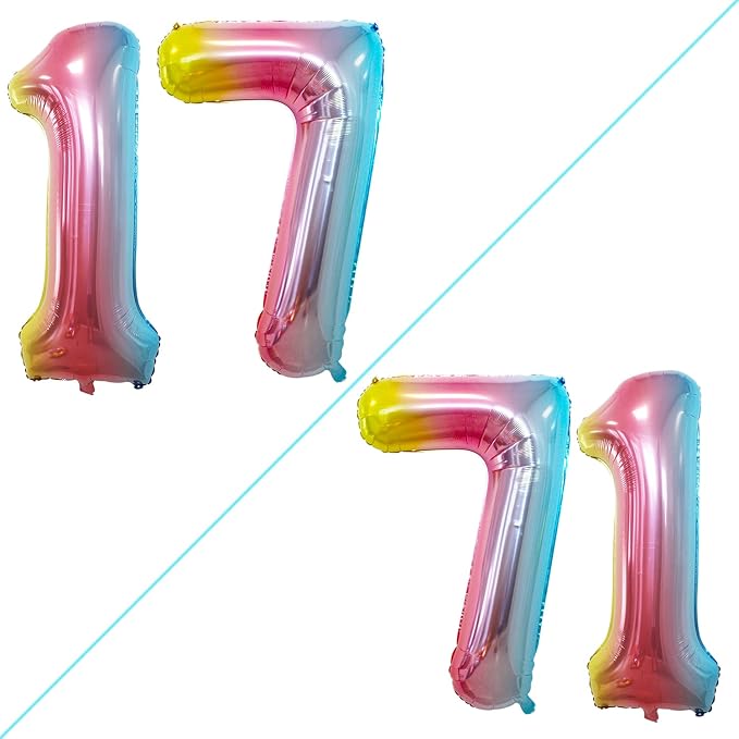 Number 17 Balloons for 17th Birthday Sweet 17 Party Decorations, 42 Inch Jumbo by GOER