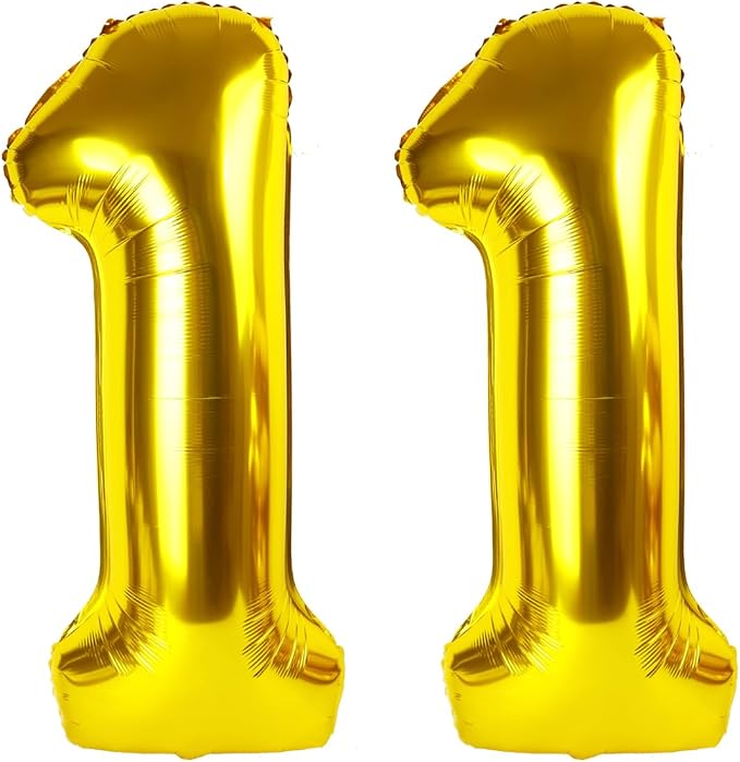 Number Balloons 11 Balloon Gold by Enyeopd
