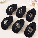 Large Flat Round Hair Clips Oval Claw Clips for Thick Medium Thin Hair 6Pcs Non Slip Strong Hold Barrettes Duckbill Accessories for Women Girls Matte Black Color