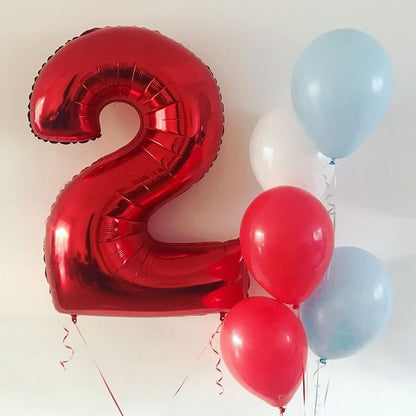 Red 2 Balloons, 40 Inch Giant Helium Foil Number 0-9 - Image 3