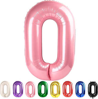 Large Number 0 Balloons Pearl Pink Birthday Party Decorations by Mluchee