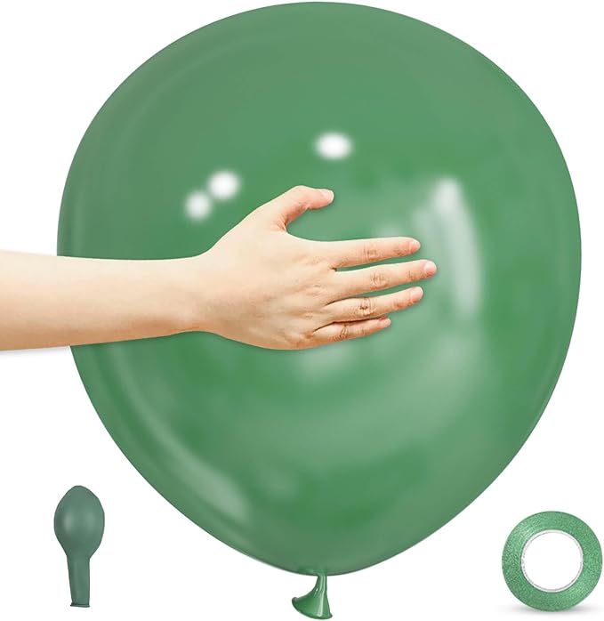 18 Inch Sage Green Balloons 12 Pack Big Balloons Thick Latex Green Party Balloon by ASIYUHY