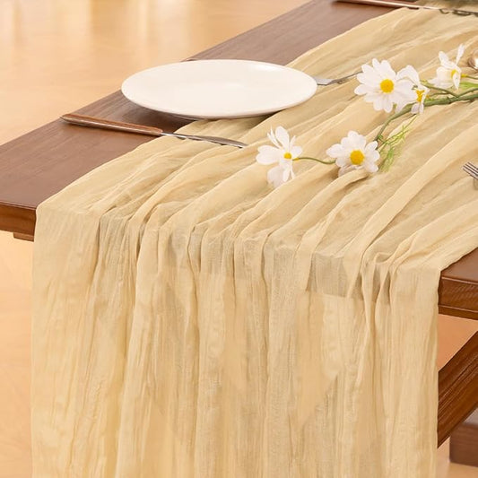 Cheesecloth Table Runner Summer Boho Wedding Birthday Party Home Decor | Sand by Socomi